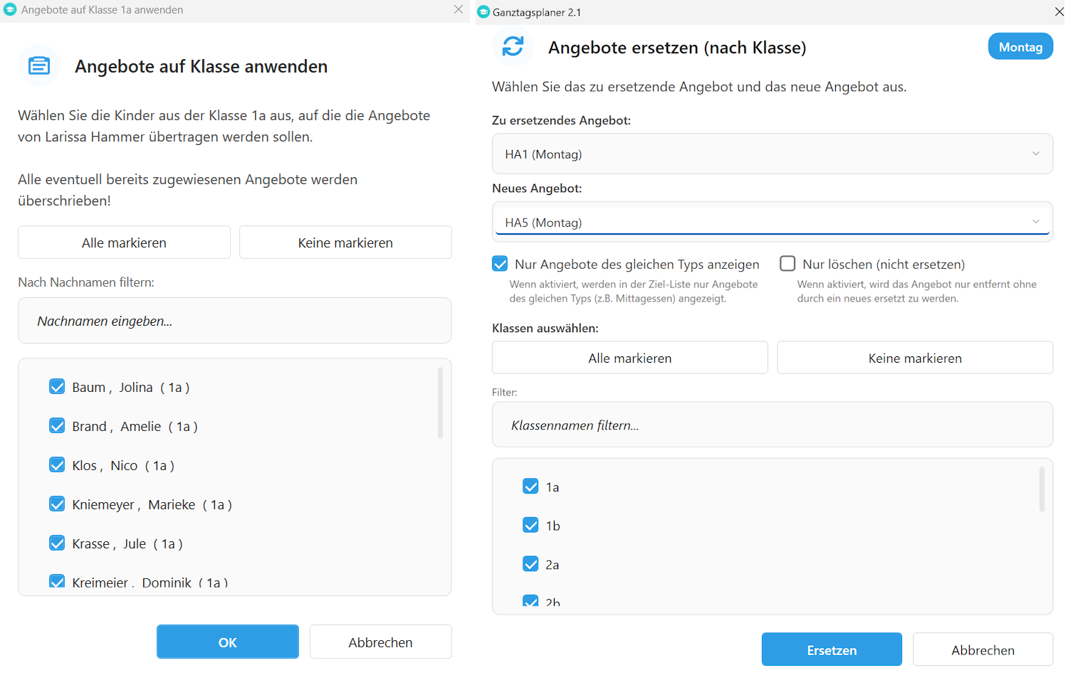 Einfache Ganztagsverwaltung - Klassen, Schüler und Angebote verwalten mit der OGS Software